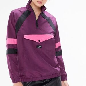 LAZY OAF On Track 1/2 Zip Top | Deep Purple Quarter-Zip Jacket
